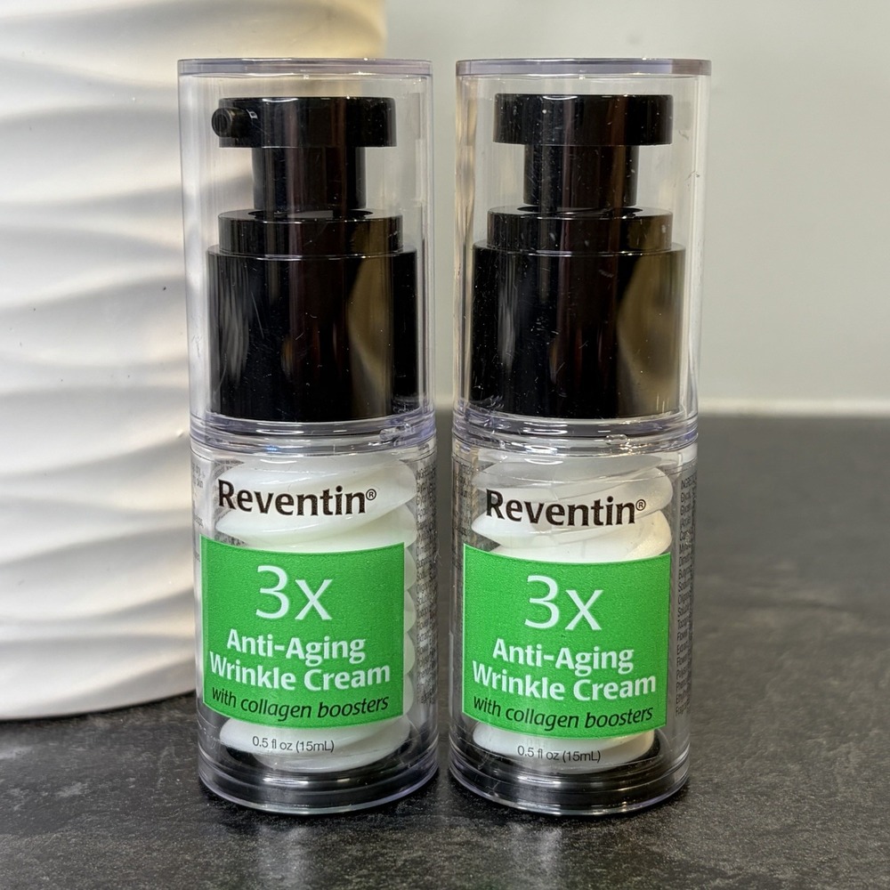 NEW Reventin 3x Anti-Aging Wrinkle Cream Collagen Boosters .5 oz Lot Of 2